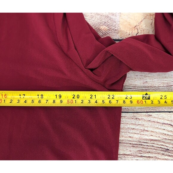 Lauren Ralph Lauren Blouse Women's Size XL Red Flowy Flare Long Sleeve Elegant - Picture 8 of 16